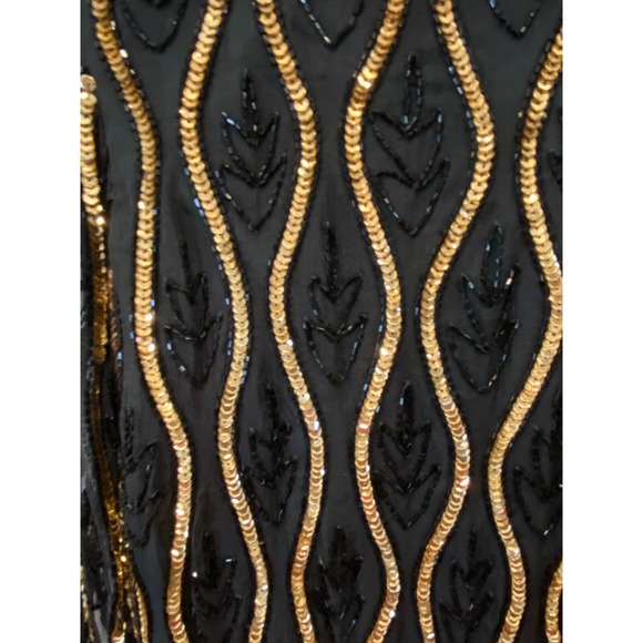 Stenay Vintage Formal Silk Top Green Gold Size Womens Size XL‎ Sequin Round Neck - Picture 4 of 10